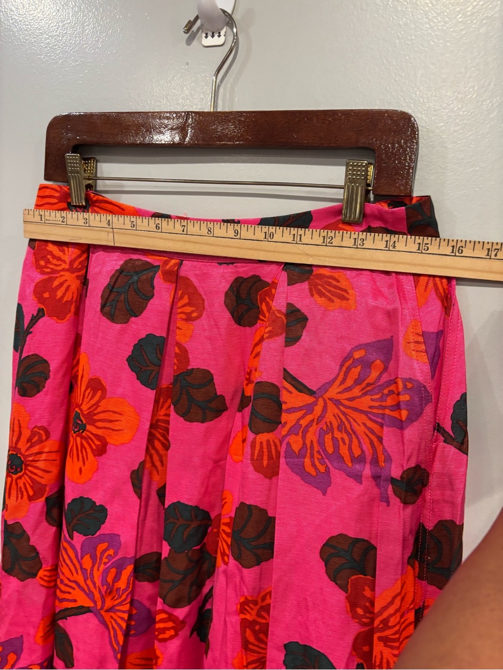 Boden Varsity Pink and Red Floral Pleated Maxi Skirt New - Picture 9 of 9